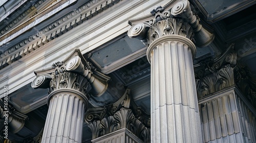 Stone columns, building facade