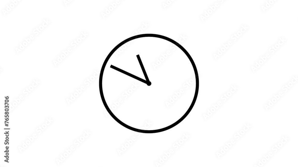Digital Wall Clock Icon Flat Style Counting Down 24 Hours Day Fast Speed Background Animation Video.