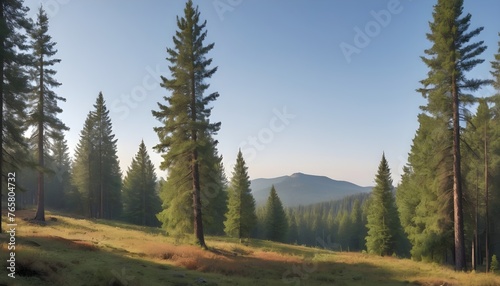 a coniferous forest landscape