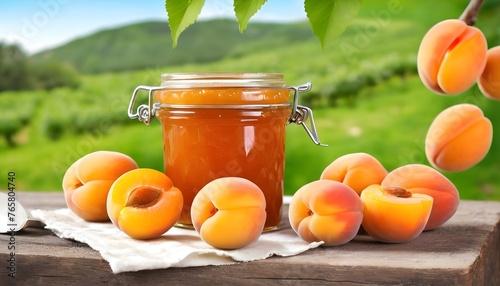 a delicious apricot jam with fresh apricot fruits