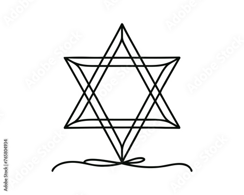 One continuous line draws the star of david