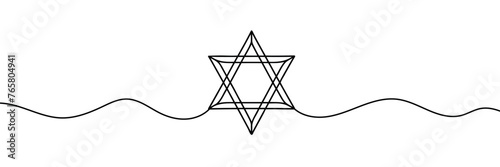 One continuous line draws the star of david.