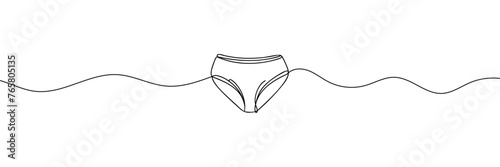 Vector abstract continuous one single simple line drawing icon of panties in silhouette sketch