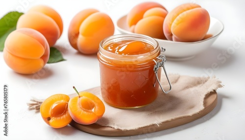 delicious apricot jam with fresh apricot fruits
