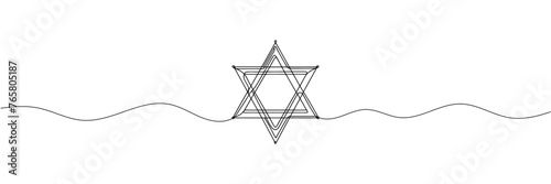 One continuous line draws the star of david