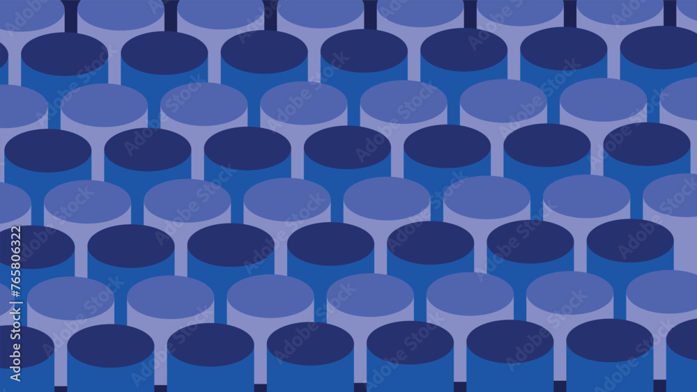 Obraz premium Vector background in shades of blue. Geometric background with cylinders. Monochrome background, web, flyer, presentation. Shades of blue color, circle, 3D effect