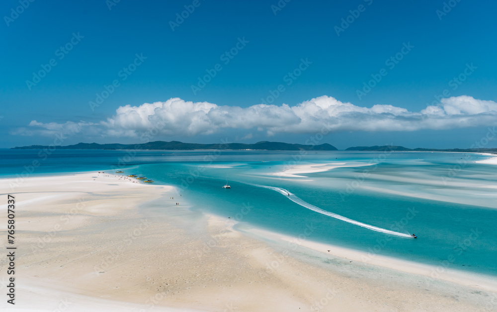Whitehaven beach lagoon at national park queensland australia tropical coral sea world heritage.