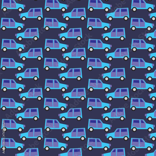 Background with repeating pattern. Passenger car, car, transport, fabric, pattern, seamless. Background with car, boy, children's