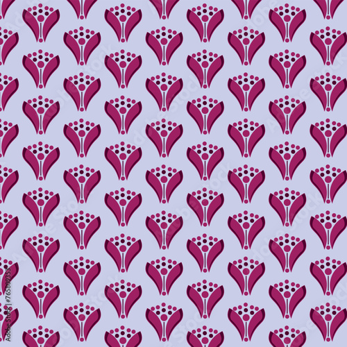 Geometric flower. Geometric abstract flower. Repeating seamless pattern. Monochrome pattern for fabrics, backgrounds, cloths and clothing.