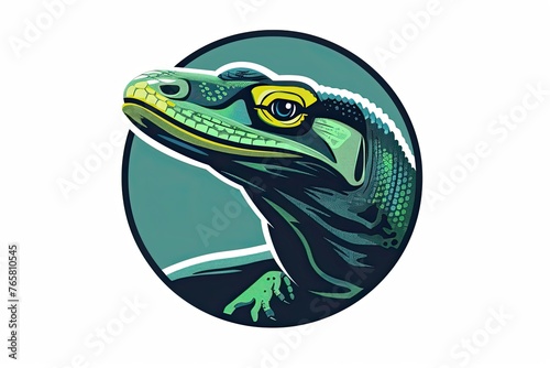 Komodo dragon cartoon animal logo  illustration