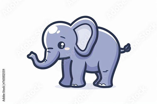 Little elephant cartoon animal logo, illustration © Barra Fire