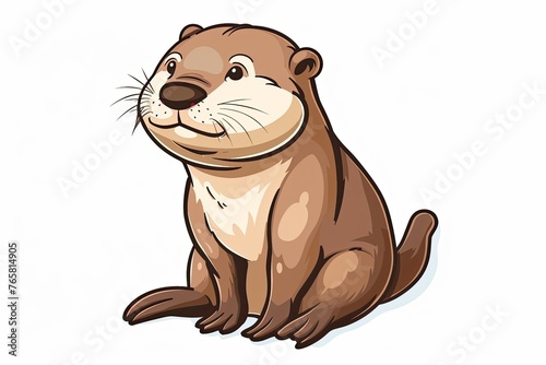 Otter cartoon animal logo  illustration