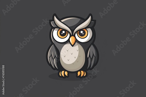 Owl cartoon animal logo, illustration