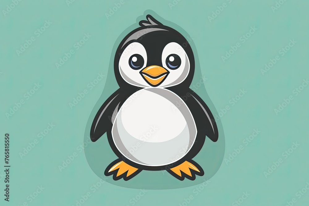 Fototapeta premium Penguin cartoon animal logo, illustration