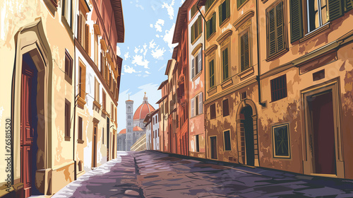 Florence Renaissance Streets cartoon