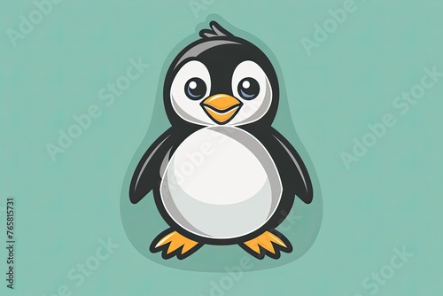 Penguin cartoon animal logo, illustration © Barra Fire