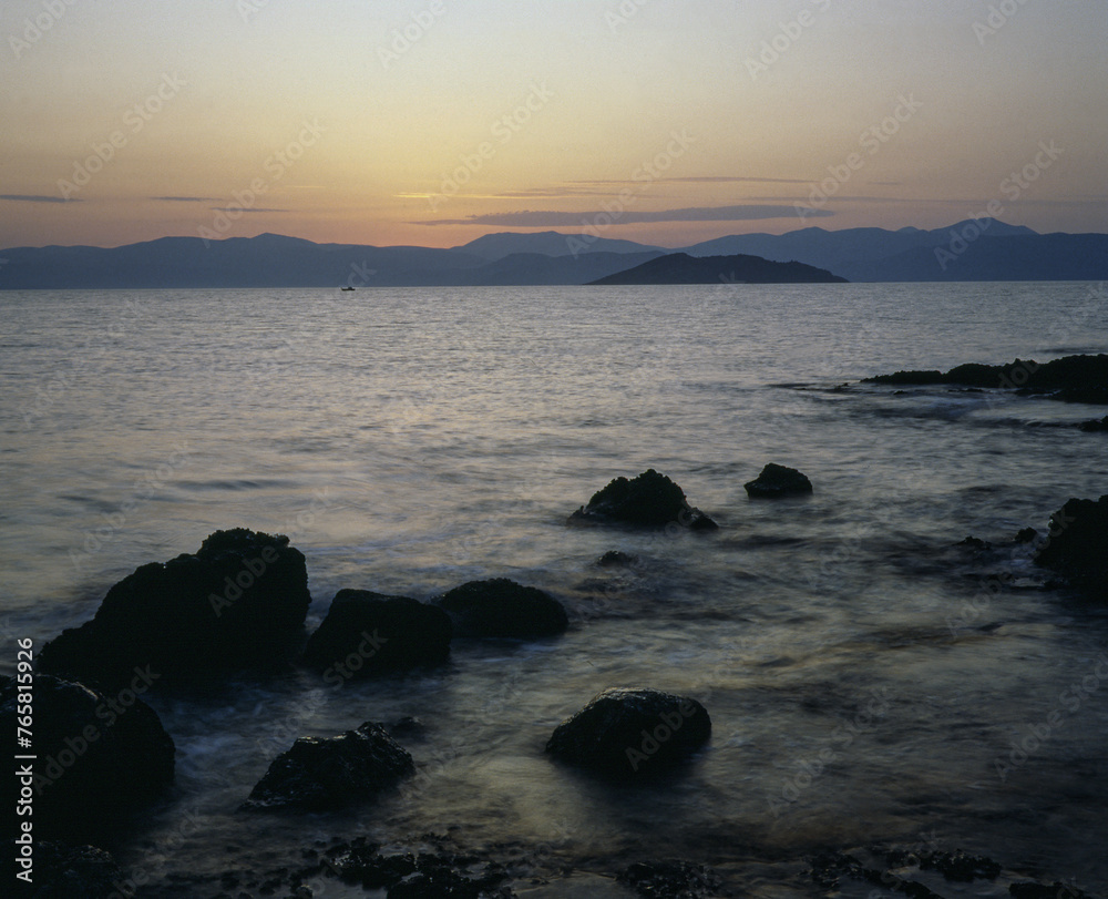 sunset over the sea,grecce,grekland sunset over the sea,grecce,grekland