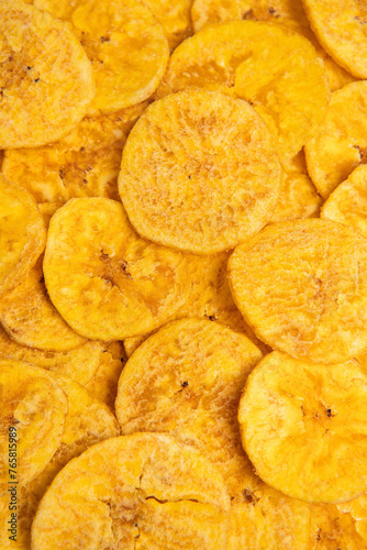 Green Banana Chips Pattern Top View