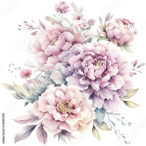 Watercolor Floral Design  PNG Photo