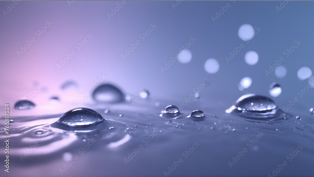 Small coloring water drops. Water splash with black background and white bright light. generated AI. Small coloring water drops. Water splash with black background and white bright light. generated AI.