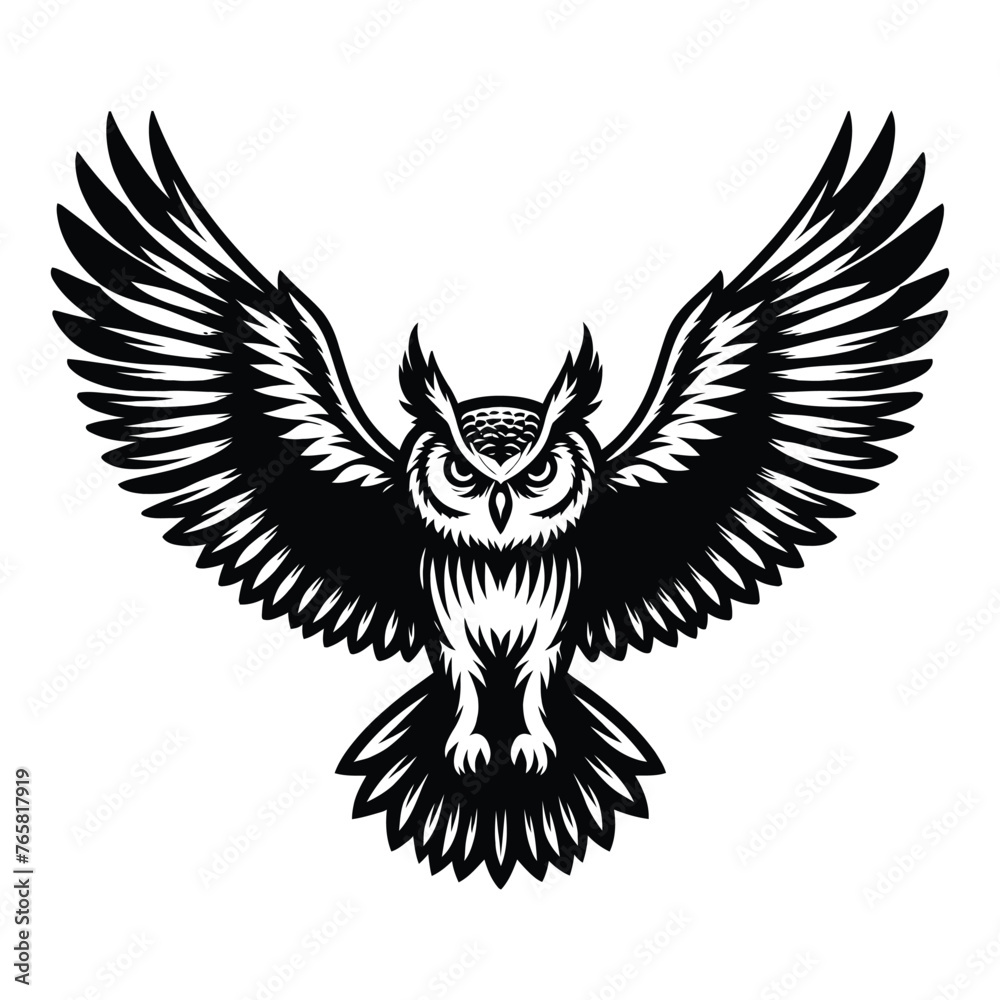  Vector illustration logo of owl