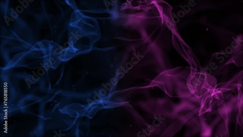 Realistic Dry Ice Thick Smoke Clouds Blue and Pink Steam Fog overlay Incense Fume 4k Background Loop
