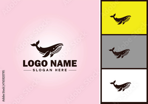 Whale icon logo vector art graphics for business brand icon Whale fish Ocean logo template