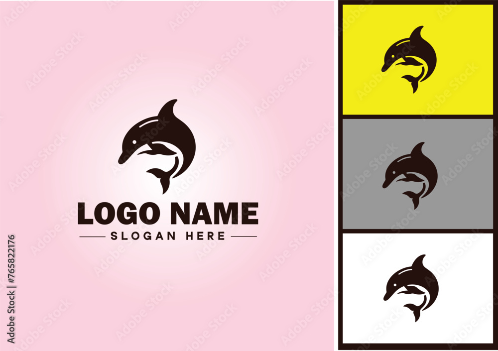 Naklejka premium Whale icon logo vector art graphics for business brand icon Whale fish Ocean logo template