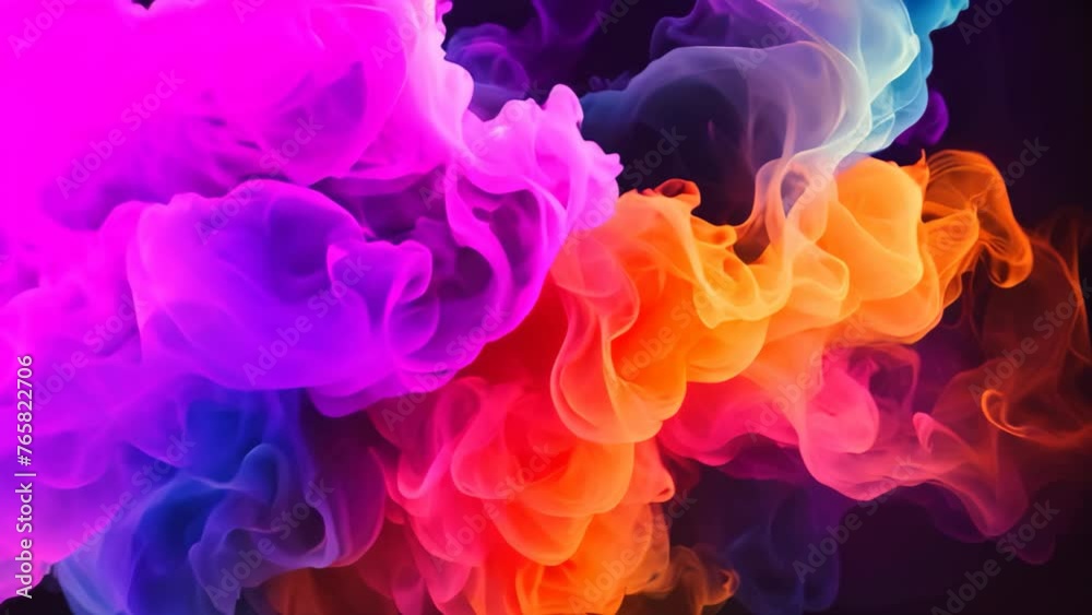 Colorful smoke isolated on black background. Abstract background for design, Explosion of colored smoke on black background. 3d illustration, AI Generated Colorful smoke isolated on black background. Abstract background for design, Explosion of colored smoke on black background. 3d illustration, AI Generated