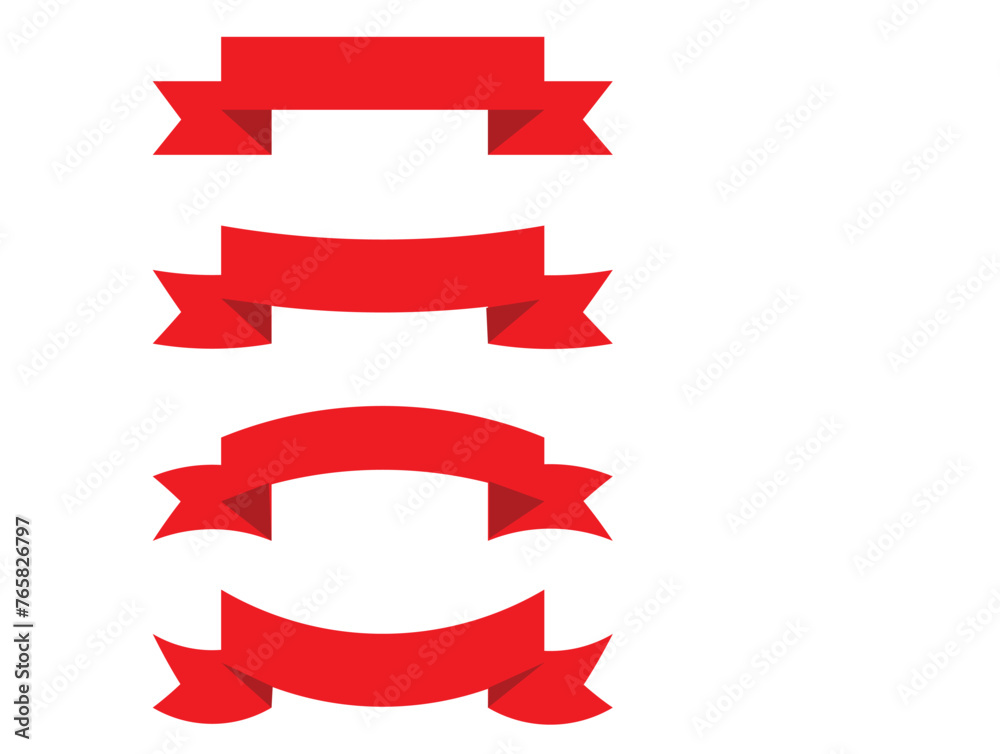 red ribbon banner icon on white background. red ribbon banner. vintage ribbon banner. eps10 red ribbon banner icon on white background. red ribbon banner. vintage ribbon banner. eps10