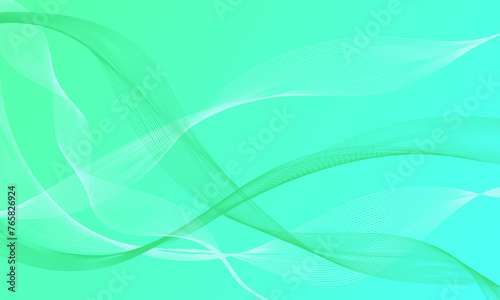 abstract green blue light with soft gradient and smooth lines wave curves background