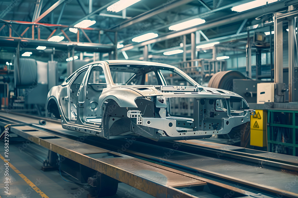 Assembly line of a car factory Assembly line of a car factory