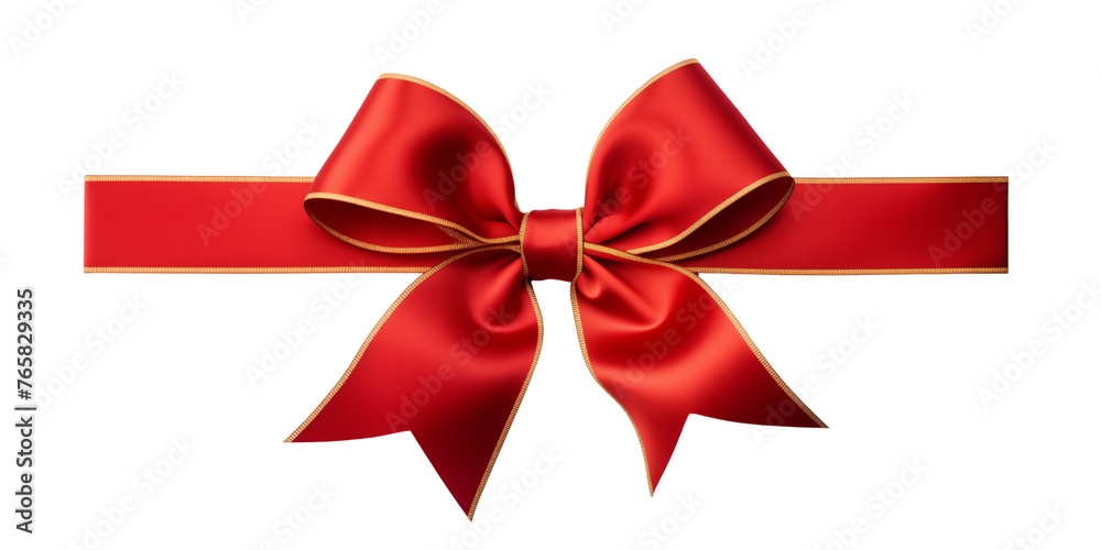 red ribbon and bow with gold isolated against transparent background red ribbon and bow with gold isolated against transparent background