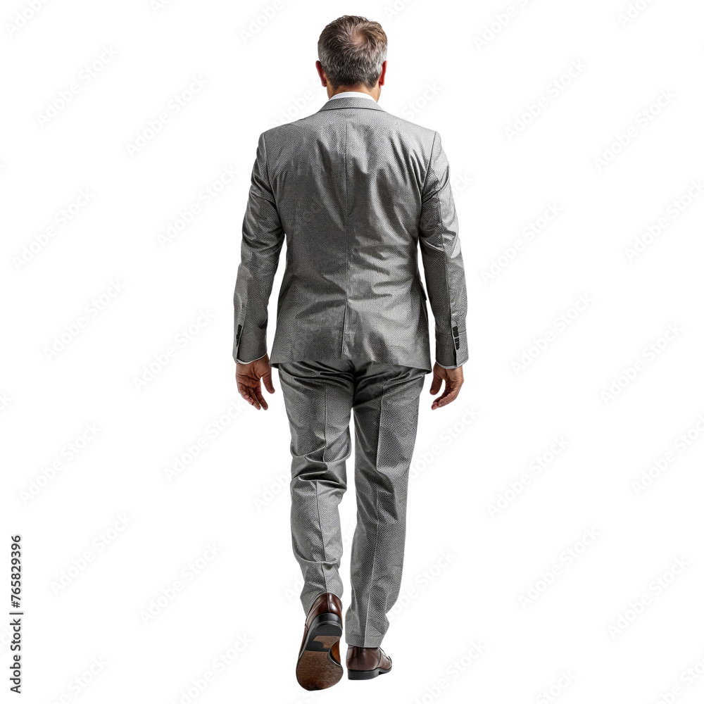 Business man in suit walking isolated on white transparent, businessman rear view. PNG Business man in suit walking isolated on white transparent, businessman rear view. PNG