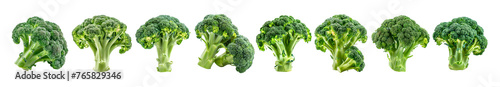 3D Rendering Pack of a Green Broccoli on Transparent Background - Ai Generated