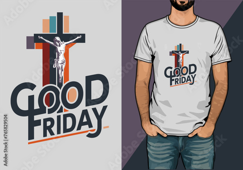 good friday typography with vector t-shirt design 