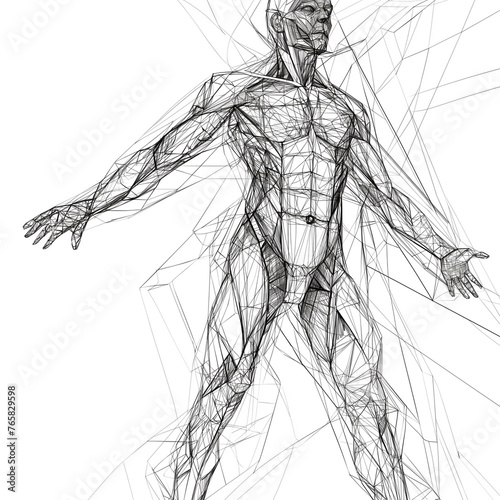 Mensch Körper Strichskizze - Human body line sketch