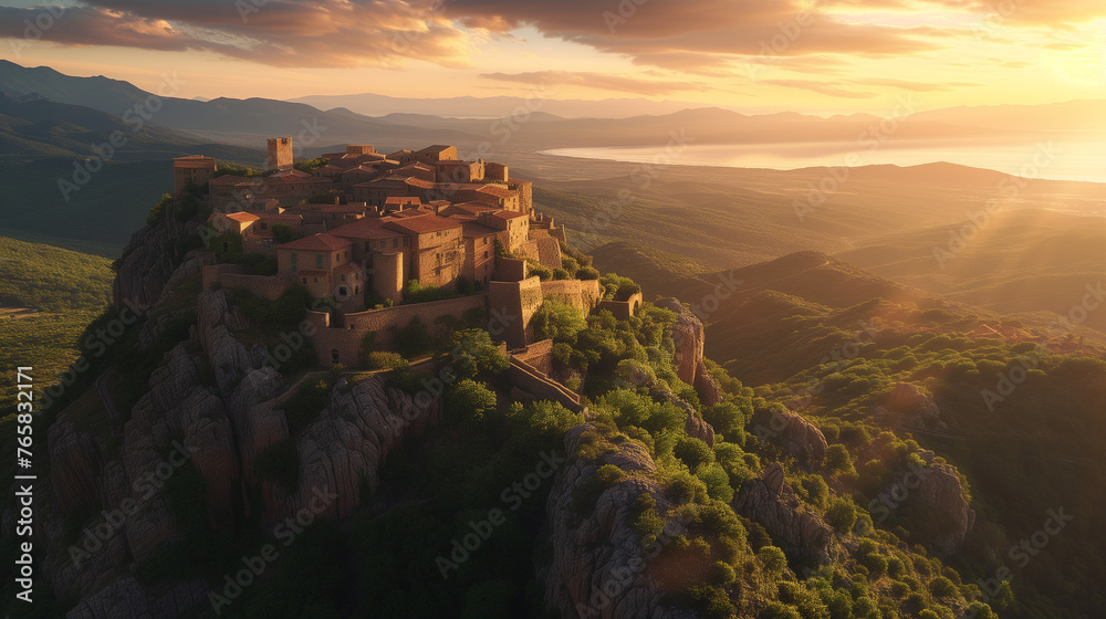Ancient Corsica Citadels - obrazy, fototapety, plakaty 