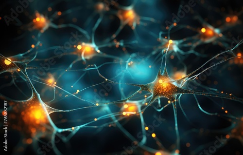 3d illustration of neuron cell  neurons  nervous system  computer generated