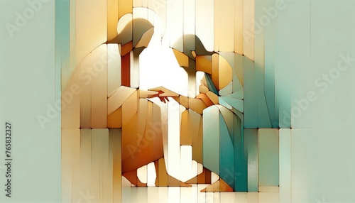 The Incredulity of Saint Thomas. Doubting Thomas. Jesus showing his crucifixion wounds. Digital illustration. Computer generated image.