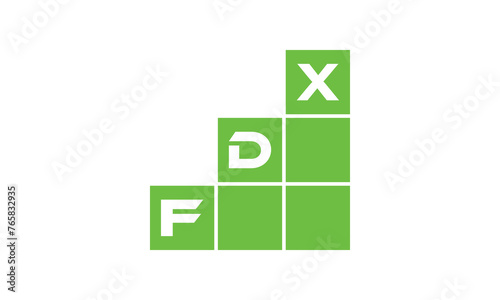 FDX initial letter financial logo design vector template. economics, growth, meter, range, profit, loan, graph, finance, benefits, economic, increase, arrow up, grade, grew up, topper, company, scale photo