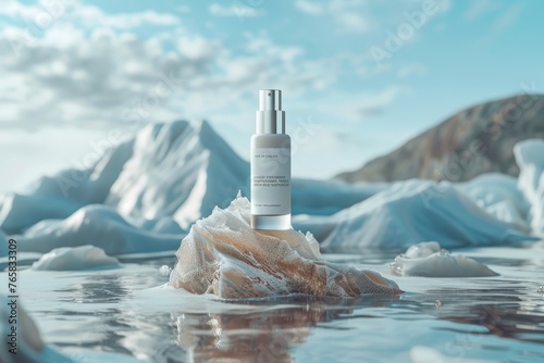 Glacier-Inspired Beauty Product on Icy Waters