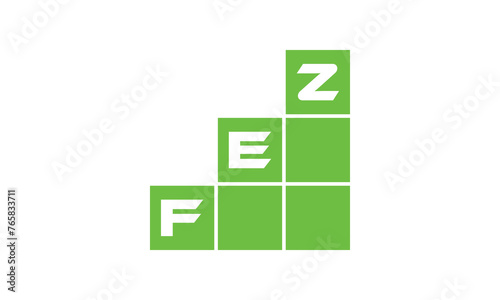 FEZ initial letter financial logo design vector template. economics, growth, meter, range, profit, loan, graph, finance, benefits, economic, increase, arrow up, grade, grew up, topper, company, scale