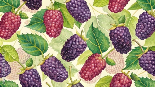 mulberry Seamless pattern photo