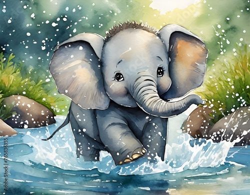 elephant in water