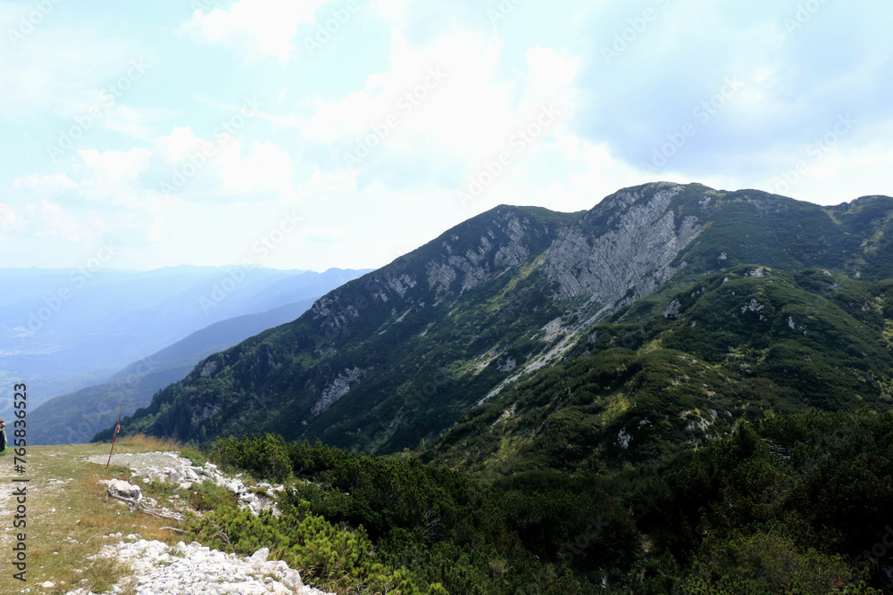 view in the mountains surrounding Lake Bohinj, Slovenia