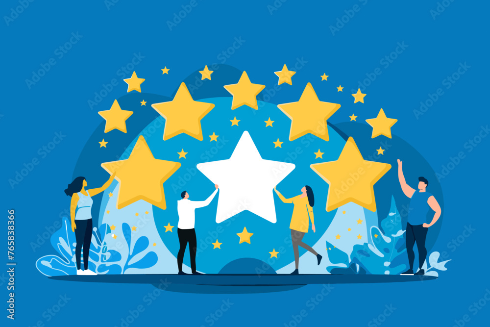 Delighted customers express loyalty and satisfaction, giving glowing 5-star ratings and rave reviews for exceptional service quality, building trust and ensuring repeat business.