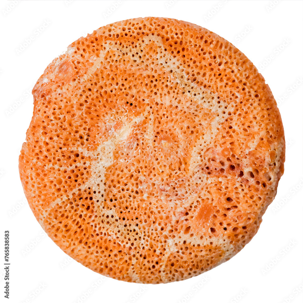 round bead from sponge orange coral isolated on white background round bead from sponge orange coral isolated on white background