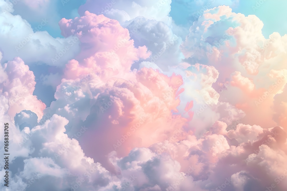 Ethereal Pastel Cloud Formations for Peaceful and Calming Backgrounds and Environments