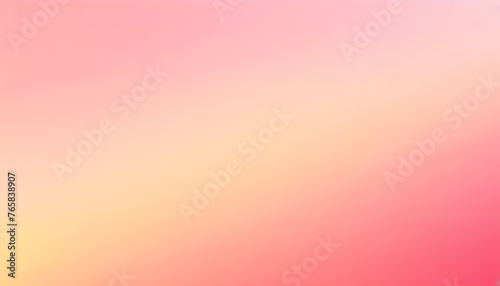 Light carmine pink pale yellow background grainy gradient texture abstract summer colors backdrop banner poster card wallpaper website header design © Antonina